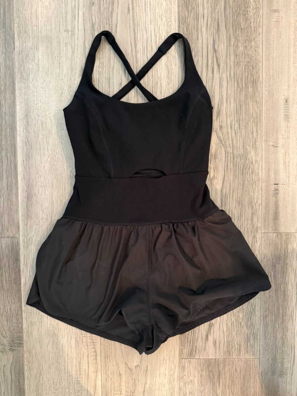 Free People FP Movement Black Righteous Runsie Athletic Romper Size Smal